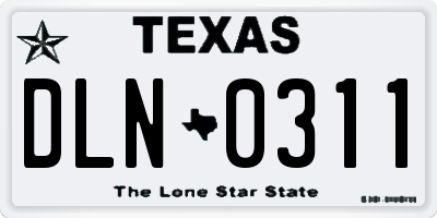 TX license plate DLN0311
