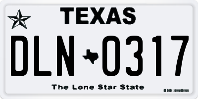 TX license plate DLN0317