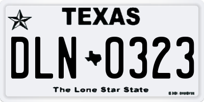 TX license plate DLN0323