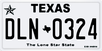 TX license plate DLN0324