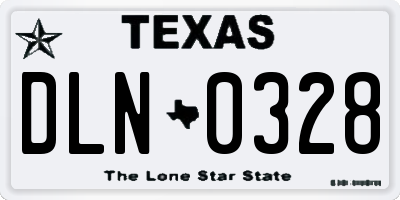 TX license plate DLN0328