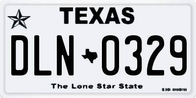 TX license plate DLN0329