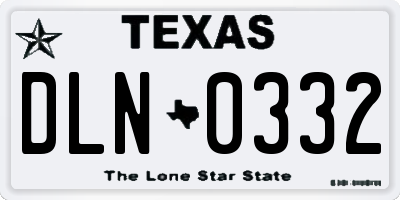 TX license plate DLN0332