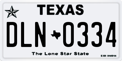 TX license plate DLN0334