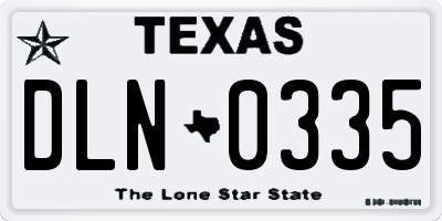 TX license plate DLN0335