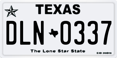 TX license plate DLN0337