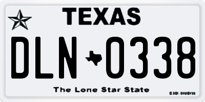 TX license plate DLN0338