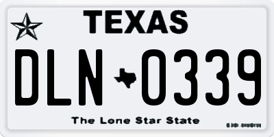 TX license plate DLN0339