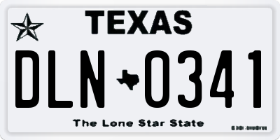 TX license plate DLN0341