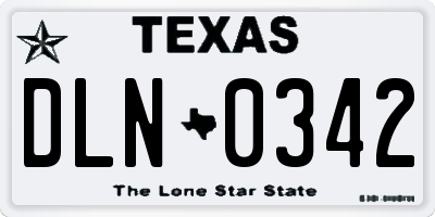 TX license plate DLN0342
