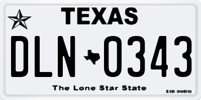 TX license plate DLN0343