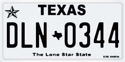 TX license plate DLN0344