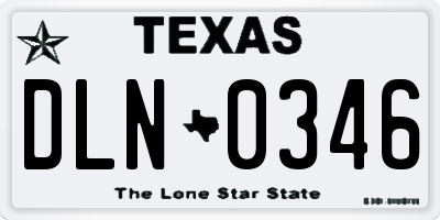 TX license plate DLN0346