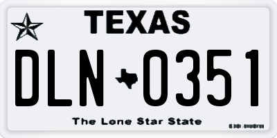 TX license plate DLN0351