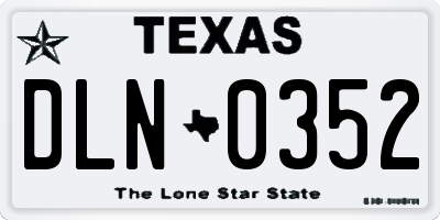 TX license plate DLN0352
