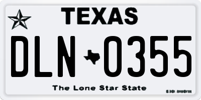 TX license plate DLN0355
