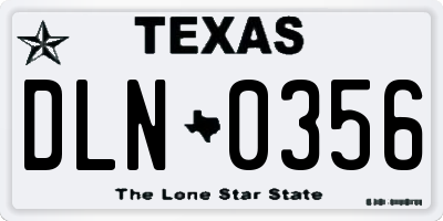 TX license plate DLN0356