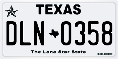 TX license plate DLN0358