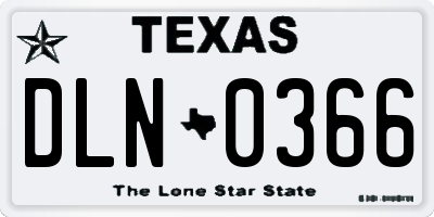 TX license plate DLN0366