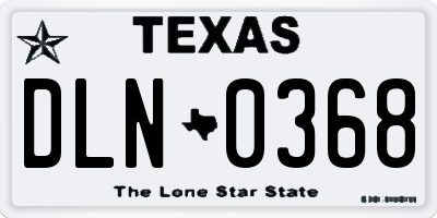 TX license plate DLN0368