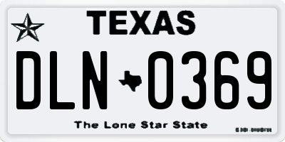 TX license plate DLN0369