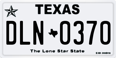 TX license plate DLN0370