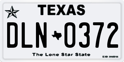TX license plate DLN0372