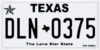 TX license plate DLN0375