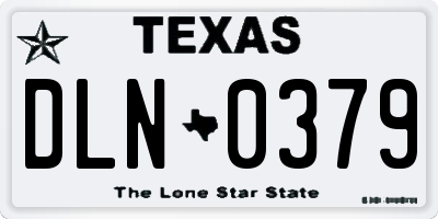 TX license plate DLN0379