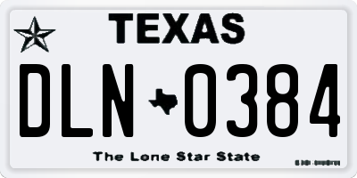 TX license plate DLN0384