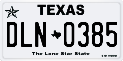 TX license plate DLN0385