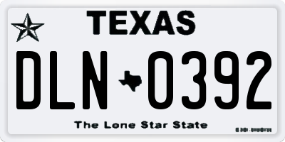 TX license plate DLN0392