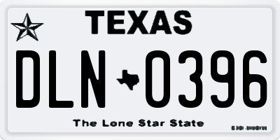 TX license plate DLN0396
