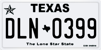 TX license plate DLN0399