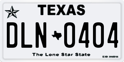 TX license plate DLN0404