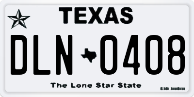 TX license plate DLN0408