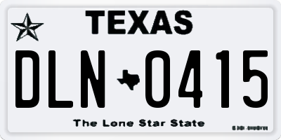 TX license plate DLN0415