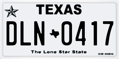 TX license plate DLN0417