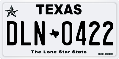 TX license plate DLN0422