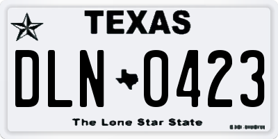 TX license plate DLN0423