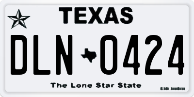 TX license plate DLN0424