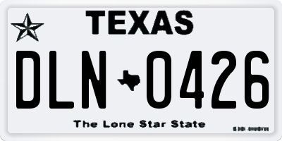TX license plate DLN0426
