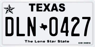 TX license plate DLN0427