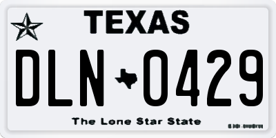 TX license plate DLN0429