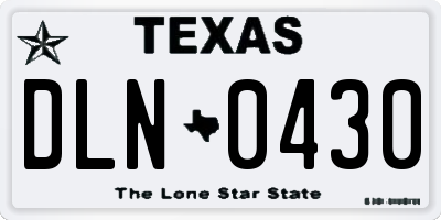 TX license plate DLN0430