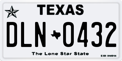 TX license plate DLN0432