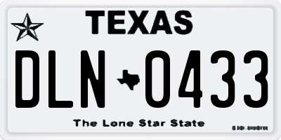 TX license plate DLN0433