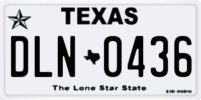 TX license plate DLN0436