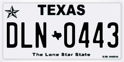 TX license plate DLN0443