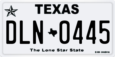 TX license plate DLN0445